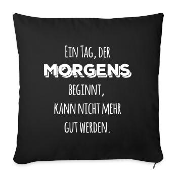 le jour ne disant aucun dictons bon départ - Housse de coussin décorative 45 x 45 cm - noir - Devant
