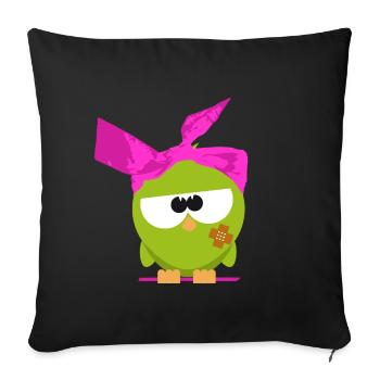 Birdie with headscarf - Sofa pillowcase 17,3'' x 17,3'' (45 x 45 cm) - black - Front