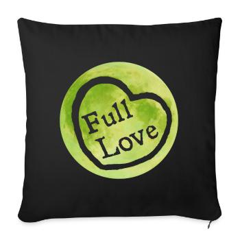 Amour rebelle Vert Pleine Lune Amour - Housse de coussin décorative 45 x 45 cm - noir - Devant