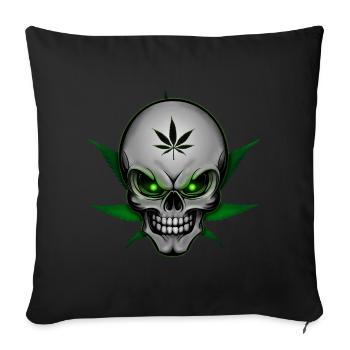 Hemp Skullhead 003 AllroundDesigns - Sofa pillowcase 17,3'' x 17,3'' (45 x 45 cm) - black - Front