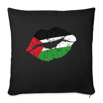 Kiss (Palestine / Palestine) - Housse de coussin décorative 45 x 45 cm - noir - Devant