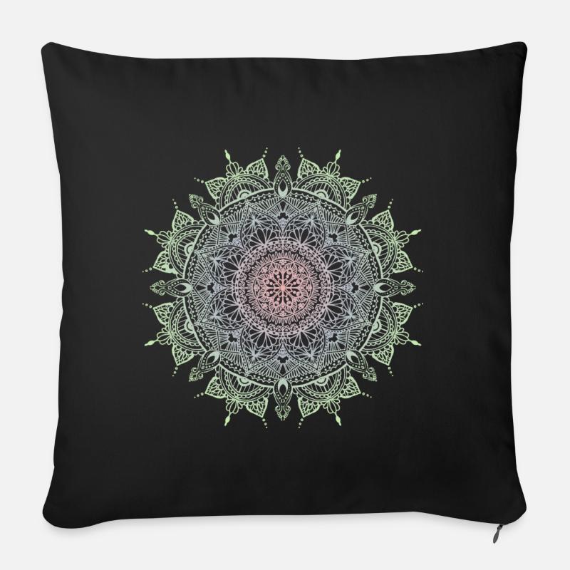 Mandala - Housse de coussin décorative 45 x 45 cm - noir