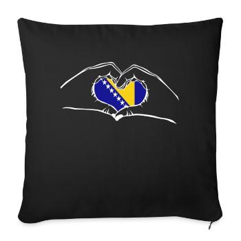 J’aime les mains Bosnia and Herzegovina - coeur - Housse de coussin décorative 45 x 45 cm - noir - Devant