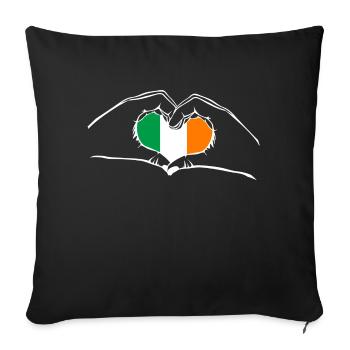 J’adore l’Irlande - coeur mains - Housse de coussin décorative 45 x 45 cm - noir - Devant