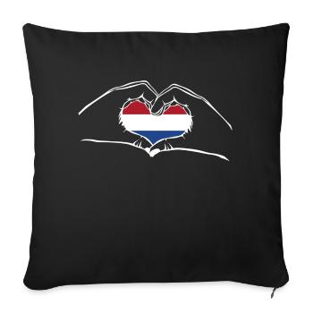 J’ai le cœur amour - Hollande - mains - Housse de coussin décorative 45 x 45 cm - noir - Devant
