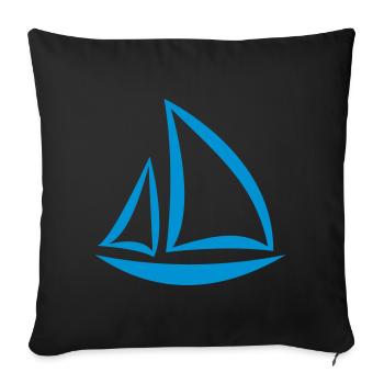 sailboat - Sofa pillowcase 17,3'' x 17,3'' (45 x 45 cm) - black - Front