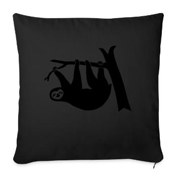 lazy sloth tree forest climbing relaxed wildlife - Sofa pillowcase 17,3'' x 17,3'' (45 x 45 cm) - black - Front