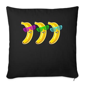 coole Bananen Sonnenbrille Sommer Party Liebe Love - Sofakissenbezug 45 x 45 cm - Schwarz - Vorne