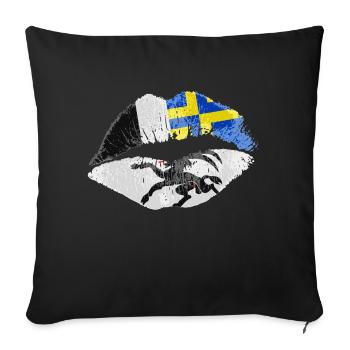 Kiss (Graubünden) - Sofa pillowcase 17,3'' x 17,3'' (45 x 45 cm) - black - Front