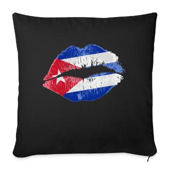 Kiss (Cuba) - Sofa pillowcase 17,3'' x 17,3'' (45 x 45 cm) - black - Front