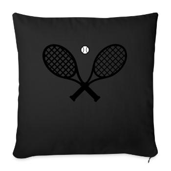 Tennis racket and tennis ball - Sofa pillowcase 17,3'' x 17,3'' (45 x 45 cm) - black - Front