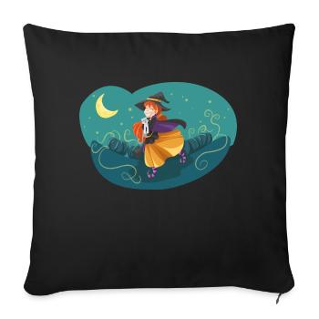 Witch Night Moon Cat - Sofa pillowcase 17,3'' x 17,3'' (45 x 45 cm) - black - Front