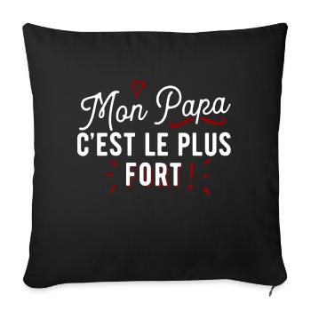 Papa le plus fort cadeau - Housse de coussin décorative 45 x 45 cm - noir - Devant