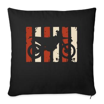 Moto cross - Housse de coussin décorative 45 x 45 cm - noir - Devant