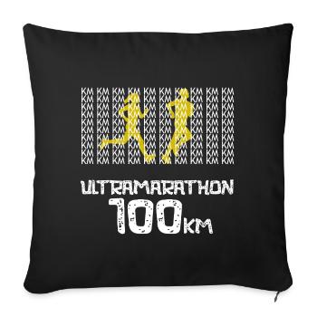 Ultramarathon 100 kilometers Ultralaufen Gift - Sofa pillowcase 17,3'' x 17,3'' (45 x 45 cm) - black - Front