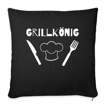 grillkoenig schier w - Sofakissenbezug 45 x 45 cm - Schwarz - Vorne