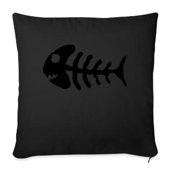 bone_fish_f1 - Sofa pillowcase 17,3'' x 17,3'' (45 x 45 cm) - black - Front