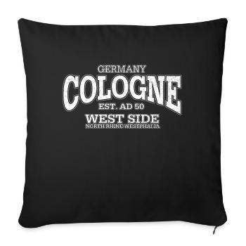 Cologne (à l'ancienne blanc) - Housse de coussin décorative 45 x 45 cm - noir - Devant
