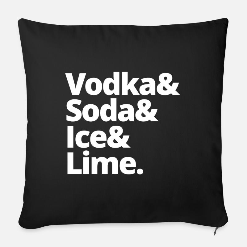 Vodka soda ice lime - Sofakissenbezug 45 x 45 cm - Schwarz