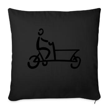 Bakfiets cargo bike bicycle - Sofa pillowcase 17,3'' x 17,3'' (45 x 45 cm) - black - Front
