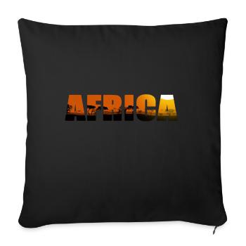 Lettrage de paysage d'Afrique - Housse de coussin décorative 45 x 45 cm - noir - Devant