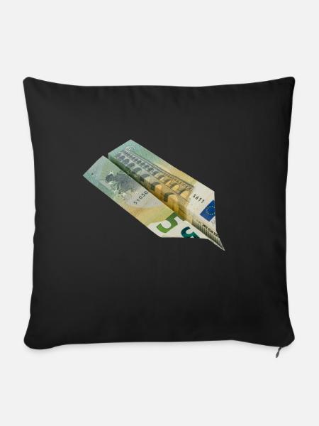5-Euro-Schein - Sofakissenbezug 45 x 45 cm - Schwarz