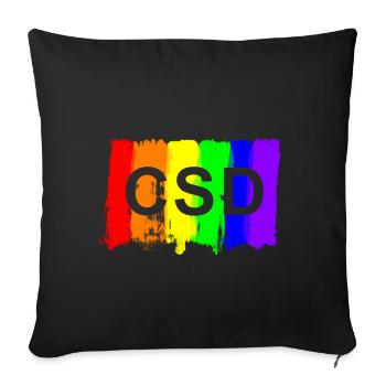 csd brush - Sofa pillowcase 17,3'' x 17,3'' (45 x 45 cm) - black - Front