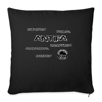 ANTIFA IST... - Sofakissenbezug 45 x 45 cm - Schwarz - Vorne