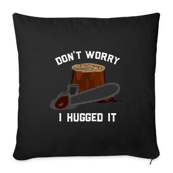 Cadeau en bois pour le travail du bois - Housse de coussin décorative 45 x 45 cm - noir - Devant