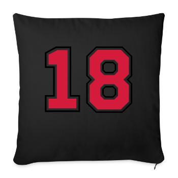 18__f2 - Sofa pillowcase 17,3'' x 17,3'' (45 x 45 cm) - black - Front