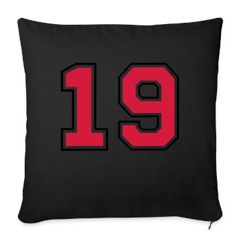 19__f2 - Sofa pillowcase 17,3'' x 17,3'' (45 x 45 cm) - black - Front