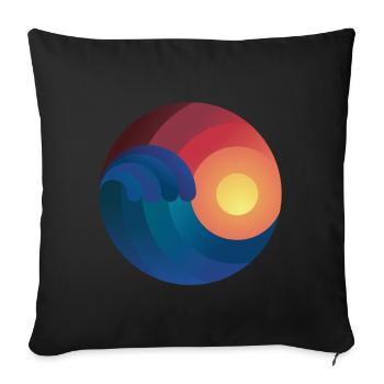 Surfer Ozean Wellenreiten Geschenk Welle shaka - Sofakissenbezug 45 x 45 cm - Schwarz - Vorne