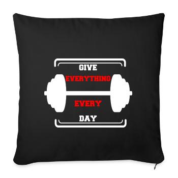 motivation fitness dumbbell training muscle building - Sofa pillowcase 17,3'' x 17,3'' (45 x 45 cm) - black - Front