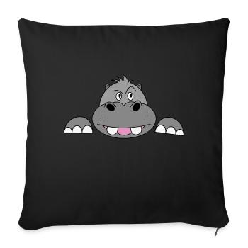 Pregnancy Hippo Hippo Hippopotamus Gift - Sofa pillowcase 17,3'' x 17,3'' (45 x 45 cm) - black - Front