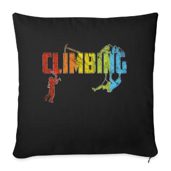 Outdoor Climbing Gift Retro Vintage Climbing - Sofa pillowcase 17,3'' x 17,3'' (45 x 45 cm) - black - Front
