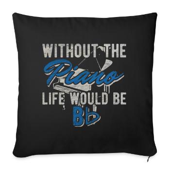 Piano piano grand piano music instrument musician - Sofa pillowcase 17,3'' x 17,3'' (45 x 45 cm) - black - Front