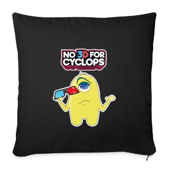 Comic 3D Glasses Cyclops Cinema Movie Comic Gift - Sofa pillowcase 17,3'' x 17,3'' (45 x 45 cm) - black - Front
