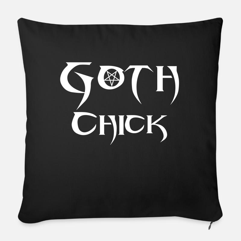 Goth Chick (Vector) - Housse de coussin décorative 45 x 45 cm - noir