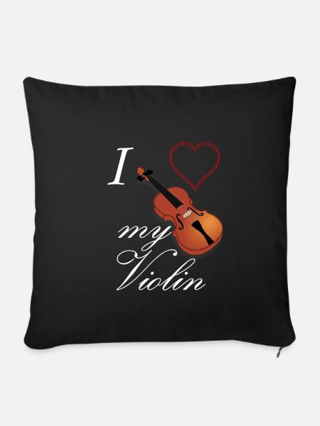 I Love My Violin Geige Streichinstrument Shirt - Sofakissenbezug 45 x 45 cm - Schwarz