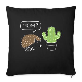 Cactus drôle avec cadeau de hérisson - Housse de coussin décorative 45 x 45 cm - noir - Devant