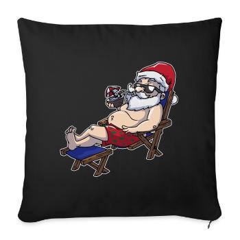 Nikolaus summer vacation - Sofa pillowcase 17,3'' x 17,3'' (45 x 45 cm) - black - Front