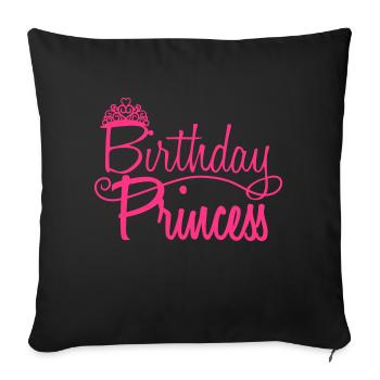 princesse princesse couronne koenigin girl maedchen p - Housse de coussin décorative 45 x 45 cm - noir - Devant