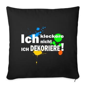 I do not spill I decorate 2- color blob - Sofa pillowcase 17,3'' x 17,3'' (45 x 45 cm) - black - Front