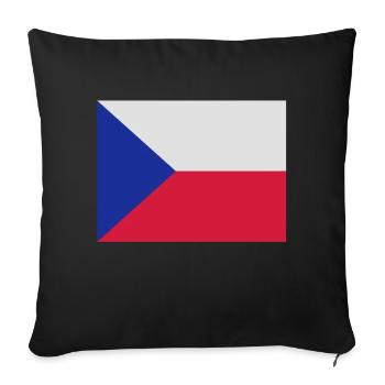 drapeau_republique_tcheque - Housse de coussin décorative 45 x 45 cm - noir - Devant