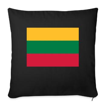 drapeau_lituanie - Sofa pillowcase 17,3'' x 17,3'' (45 x 45 cm) - black - Front