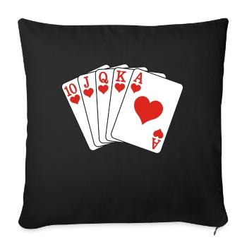 Poker Royal Flush - Housse de coussin décorative 45 x 45 cm - noir - Devant