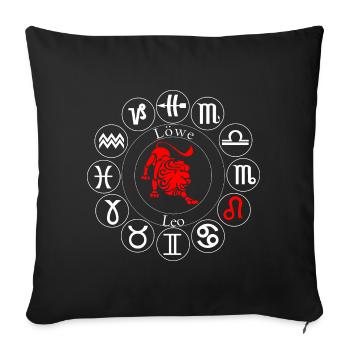 astrological sign Leo - Sofa pillowcase 17,3'' x 17,3'' (45 x 45 cm) - black - Front