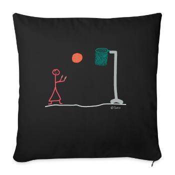 Basketball stick figure female sport action - Sofa pillowcase 17,3'' x 17,3'' (45 x 45 cm) - black - Front
