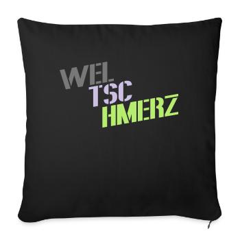 Weltschmerz saying word motto - Sofa pillowcase 17,3'' x 17,3'' (45 x 45 cm) - black - Front