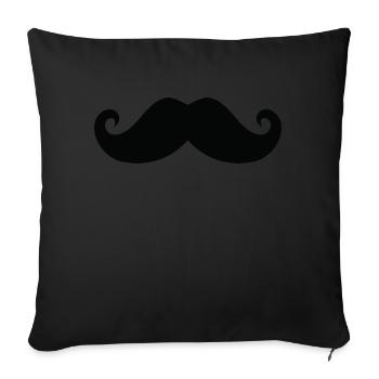 Schnauzbart Geschenk Moustache - Sofakissenbezug 45 x 45 cm - Schwarz - Vorne